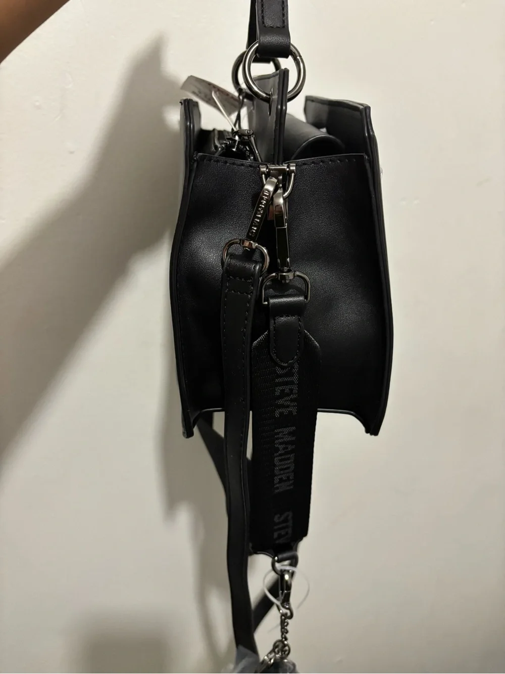 Steve Madden Black Halloween Satchel with Removable Strap